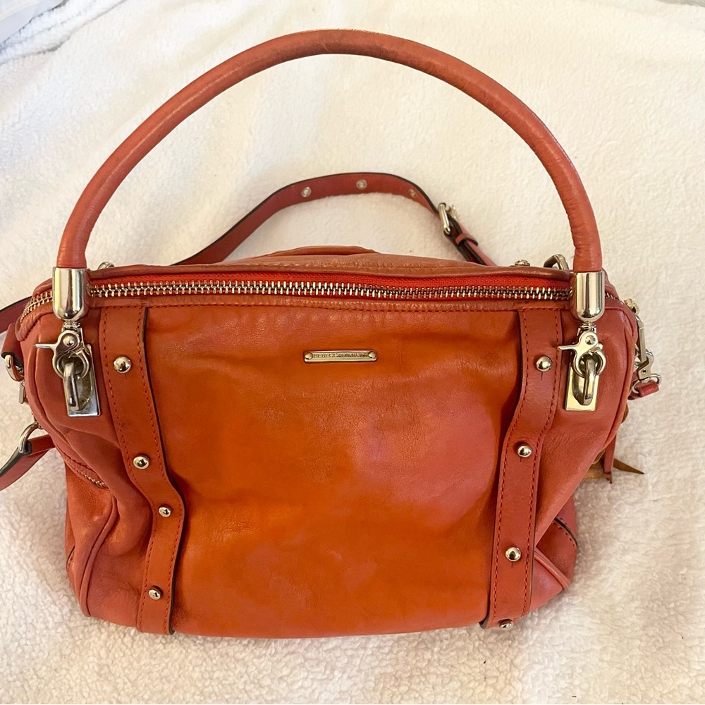 Rebecca Minkoff Orange Leather Large Cupid Satchel - Picture 3 of 16